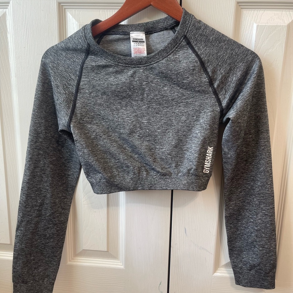 Gymshark Gray Fitted Crop Sweatshirt